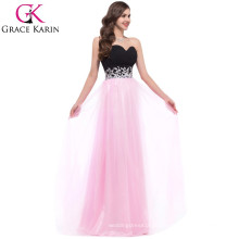 Grace Karin Strapless Sweetheart Sexy rosa vestidos de baile longo CL4415